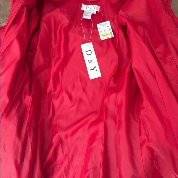 D&Y Bubble Red Trench Coat Size Small Brand New! - Picture 6 of 6